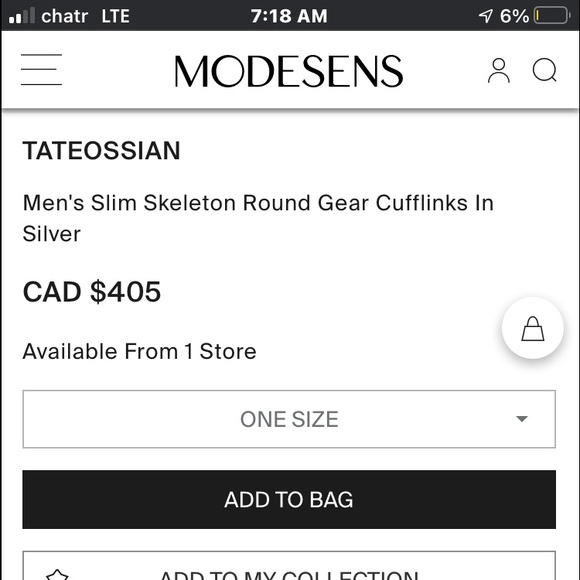 RT London Men's Slim Skeleton Round Gear Cufflinks - Picture 3 of 3